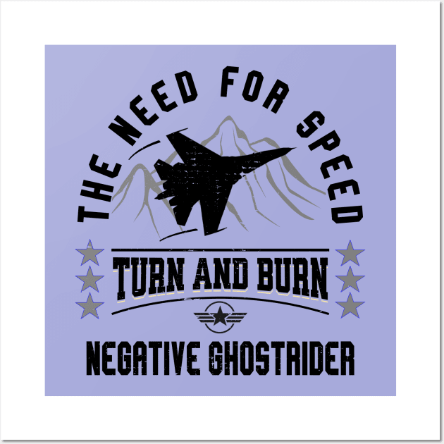 The need for Speed, Turn and Burn, Negative Ghostrider Wall Art by Blended Designs